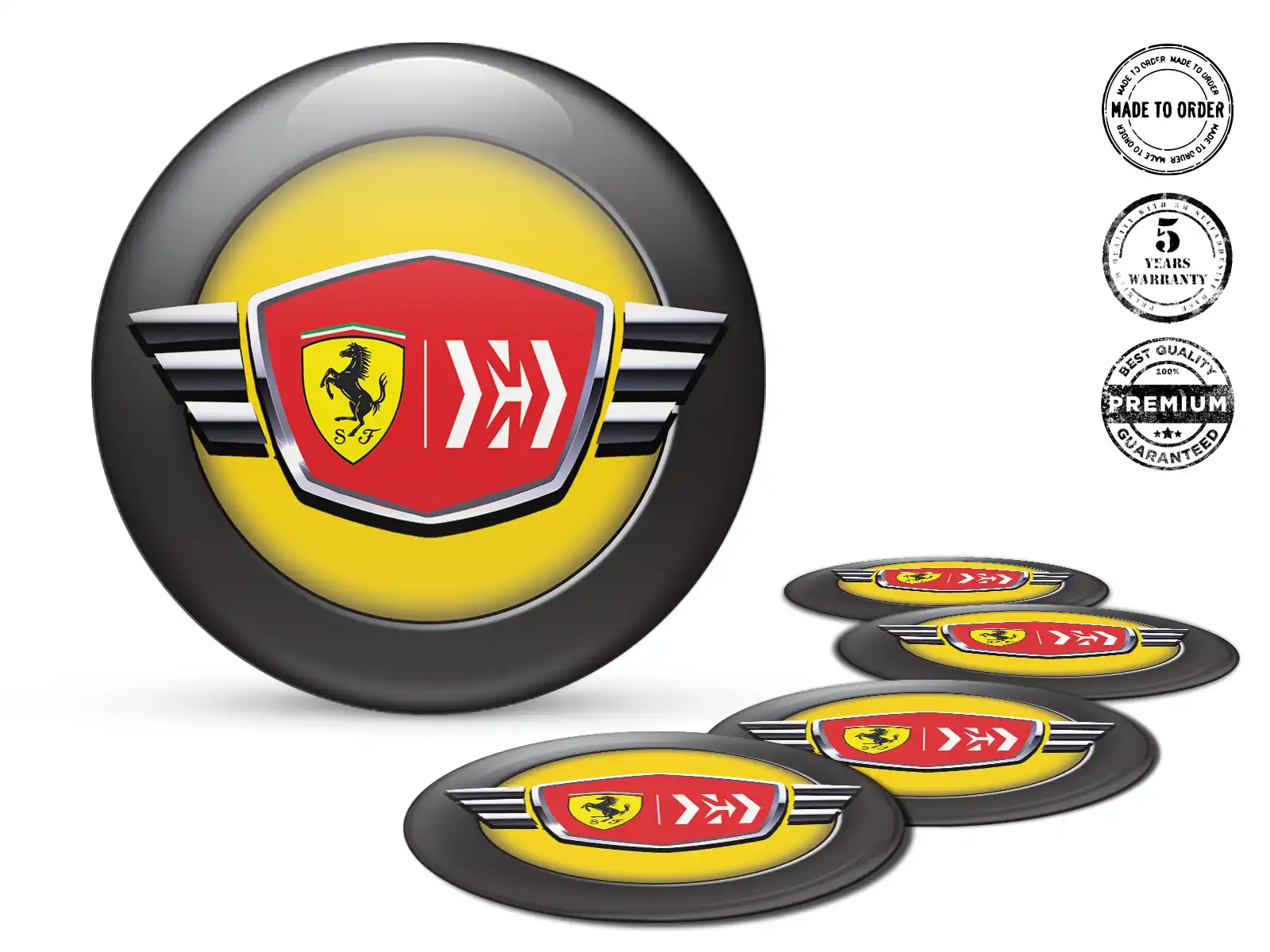 Ferrari Calcomanías Bombadas Custom Logos Premium de Aro